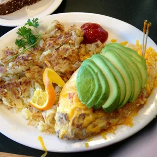 Bacon avocado &amp; tomato omelette