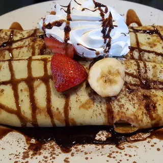 Chocolate Strawberry Banana Crepes