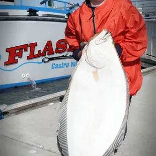 Junior got a big halibut and won the Top Gun Hat!