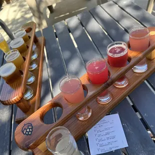 a flight of beers