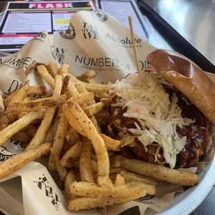 Excellent fries with the chicken sandwich. I added Nashville Hot sauce (really smoky).