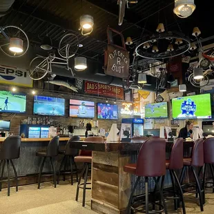 One of the dining and bar areas