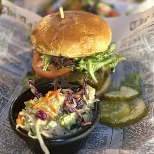 Quinoa Burger with coleslaw