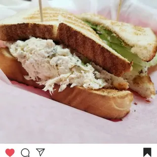 a chicken salad sandwich