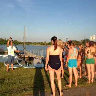 Intro to SUP with PaddleFit certified and an owner of Flat Tide, Eric