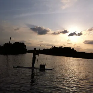 Sunset paddle, and fishing. What a unique way to add a challenge to fishing!