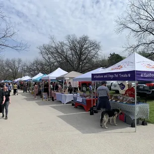 Booths at the Keller farmers market
