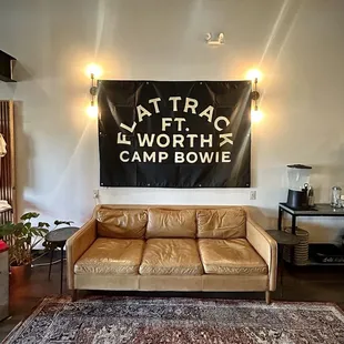 a couch and a rug in a living room