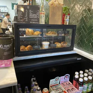 RTG case and pastries and menu