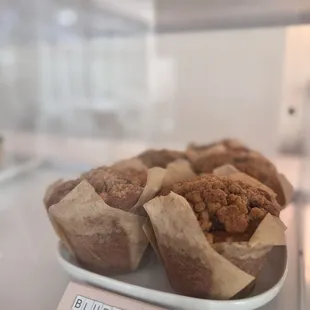 There were four different types of muffins, but this is a close-up so you can see how large they are