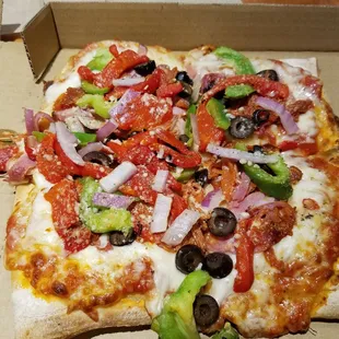 a pizza in a pizza box