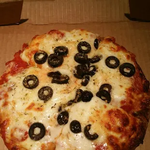 They ran out of pepperoni so they let me have some olives. How does a pizza place run out of pepperoni?
