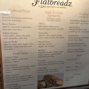 sandwiches, menu