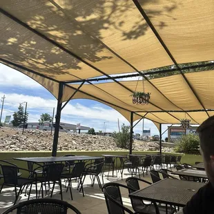 Full view of the patio, plenty of seating