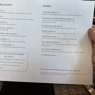 menu