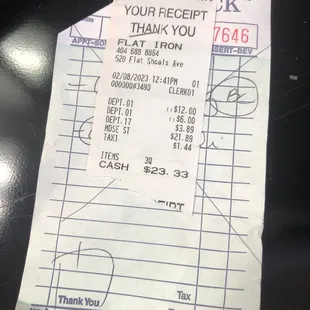 Receipt for my order