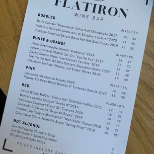 Tasty wines by-the-glass.