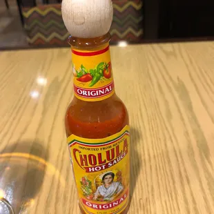 a bottle of hot sauce