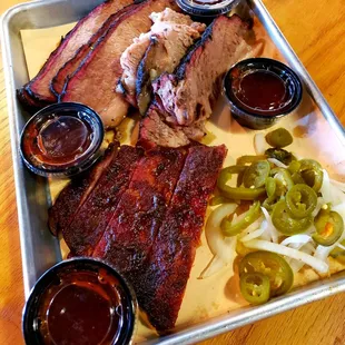 A pound of Brisket (Moist and Lean) and Ribs