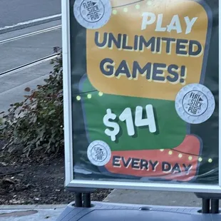 a play unlimited games sign