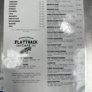 menu