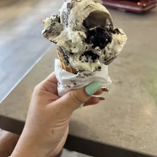 Cookies n cream ice cream cone