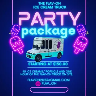 ice cream truck party package