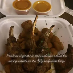 Jerk Lambs Chops and Fried Okra