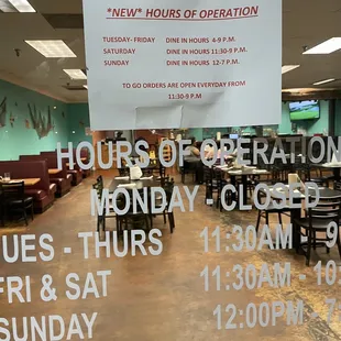 New hours
