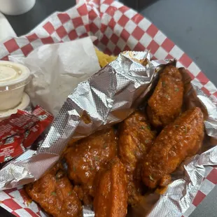 Over the top flava hot, Cajun fries, spicy ranch