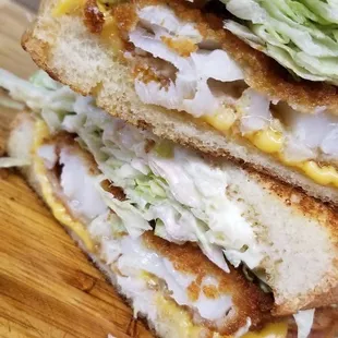hand breaded cod on Texas toast