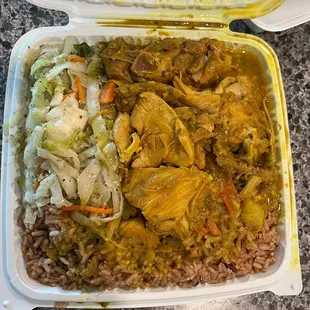 Large Curry Chicken. Extra Cabbage.