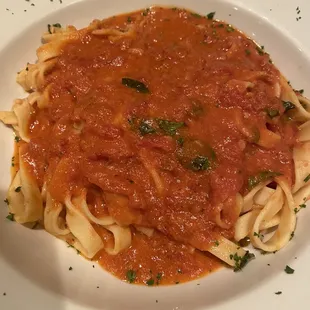 Tomato vodka fettuccine
