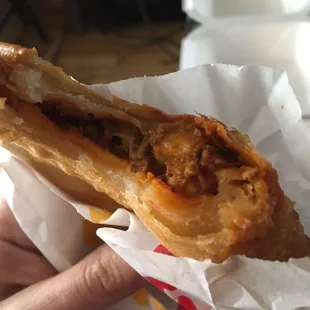 Pizza puff $2.39. Outside is so crispy and it's full of pepperoni pizza like Totinos pizza rolls.