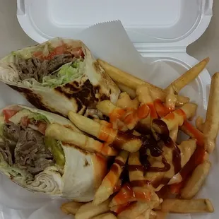 Gyro wrap, well presented.