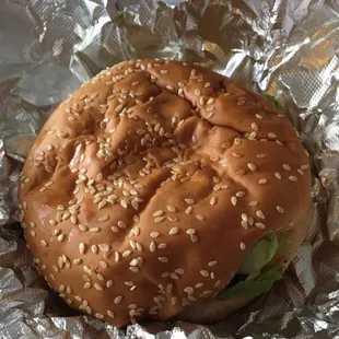 Cheeseburger $5.99. About the size of a whopper. Just an average burger. It's not special, but the price is right and it was tasty.