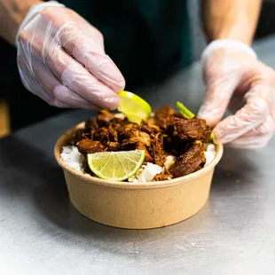 a person preparing food