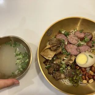 Small bowl of bone soup with my noodles