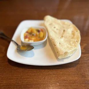 Papadum and Chutney comes complimentary at the start of the meal