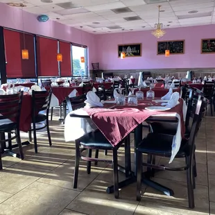 View inside the restaurant. No frills, very basic decor
