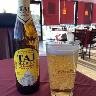 Luke warm beer in a sweltering restaurant