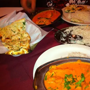 Garlic naan and our &quot;crazy hot&quot; entrees