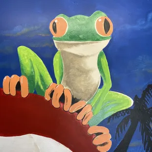 a frog on a flag