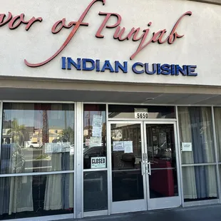 the front of a indian cuisine restaurant