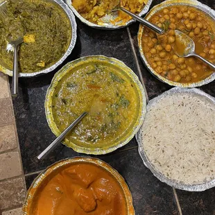 a variety of indian food