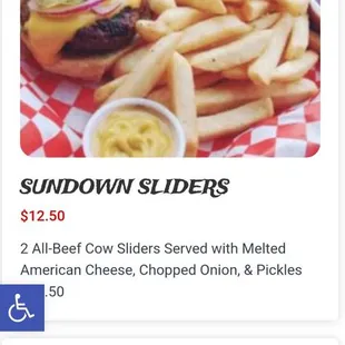 What the menu shows...