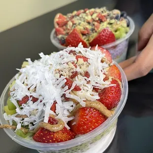 strawberries, kiwis, and strawberries in a bowl