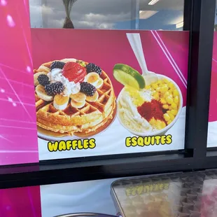 a waffles and fruit