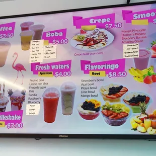 a variety of smoothies
