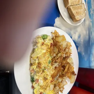 Chicken Club Omelette &amp; Home Fries